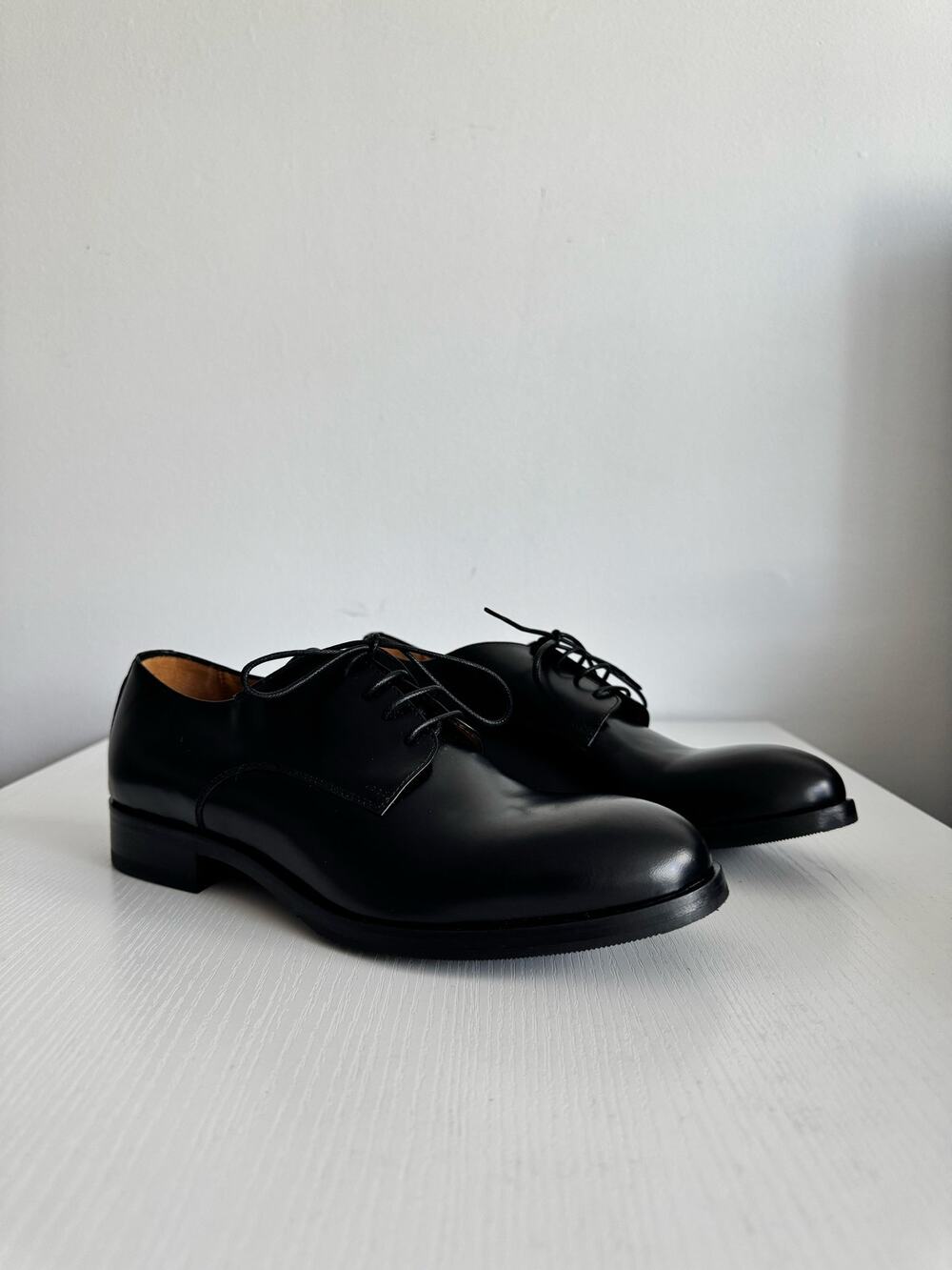 Malo Leather Derby Shoes Black Classic Formal Italy